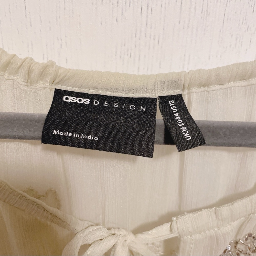 ASOS Mint Green Elegant Ruffle Dress Size 12. - Picture 6 of 9